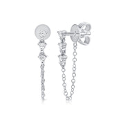 Tethered Triple Prong Set Diamond Earring - Earrings - Ear Stylist