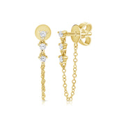 Tethered Triple Prong Set Diamond Earring - Earrings - Ear Stylist