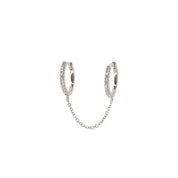 Diamond Chained Hoops - Designer Earrings - The EarStylist by Jo Nayor