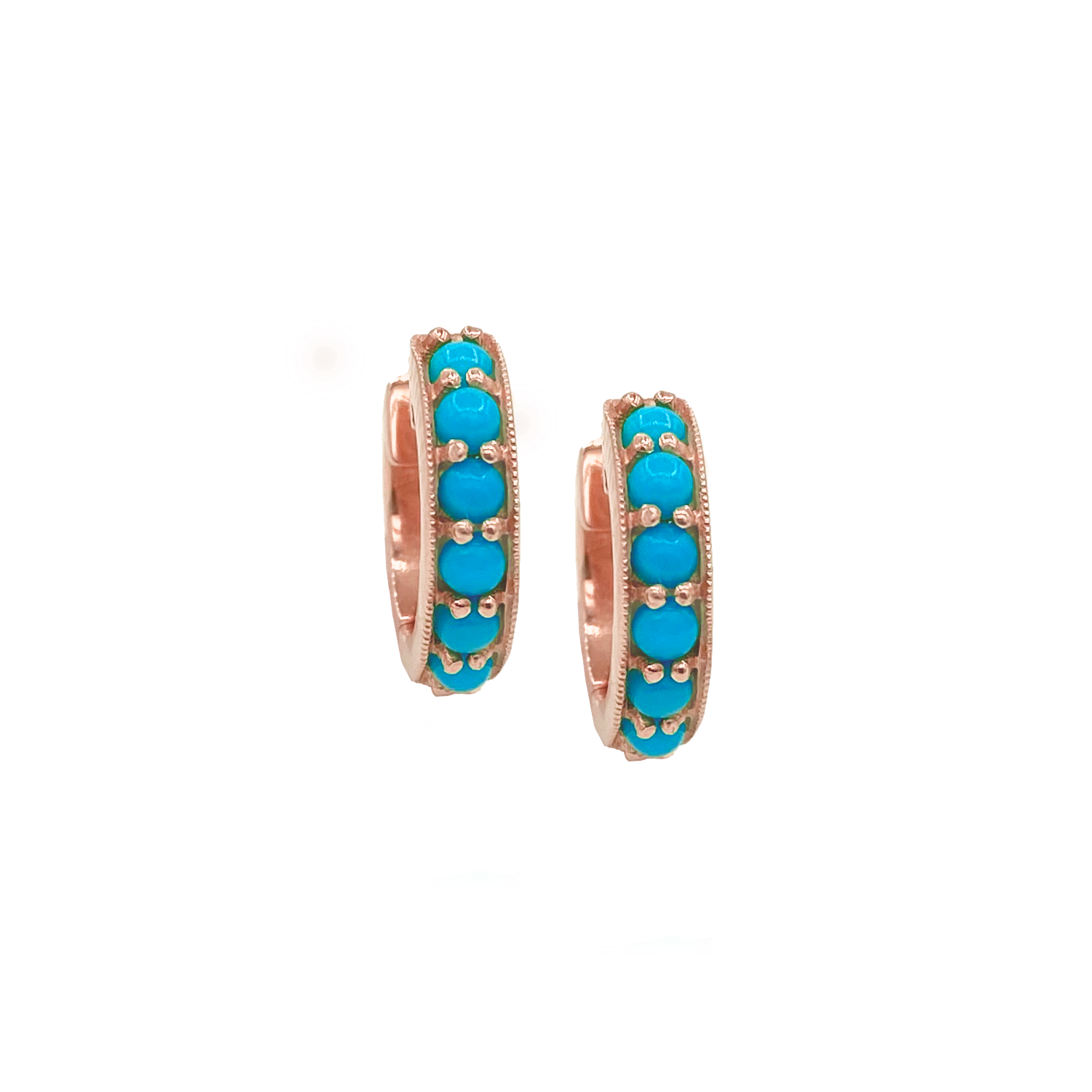 Turquoise Huggie Earrings - Designer Earrings - The EarStylist by Jo Nayor