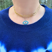 Turquoise Evil Eye Charm - Designer Earrings - The EarStylist by Jo Nayor