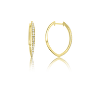 V - Shaped Diamond Hoop Earrings - The EarStylist by Jo Nayor