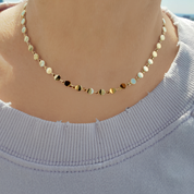 14K Gold Disc Link Necklace - The Ear Stylist by Jo Nayor