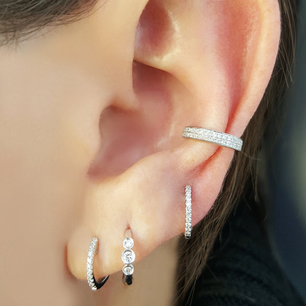 Half Double Row Diamond & Gold Ear Cuff - The Ear Stylist by Jo Nayor