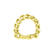 14K Gold Chain Link Ring - Designer Jewelry - Jo Nayor