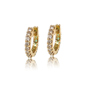 Reversible Diamond & Emerald Huggie Hoop Earrings - The Ear Stylist