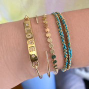 14K Gold Mini Disc Link Bracelet - Designer Anklets - Jo Nayor Designs