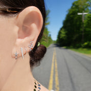14K Gold & Diamond Snake Stud Earring - Designer Earrings - The EarStylist by Jo Nayor