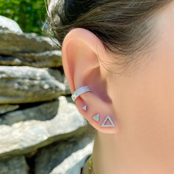 Gold & Diamond Open Triangle Stud Earring - The Ear Stylist by Jo Nayor