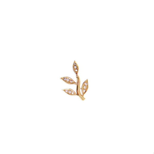 Gold and Diamond Vine Earring