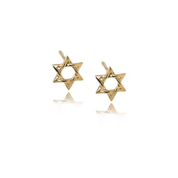 14K Gold Star of David Studs - EarStylist by Jo Nayor - Gold Earrings