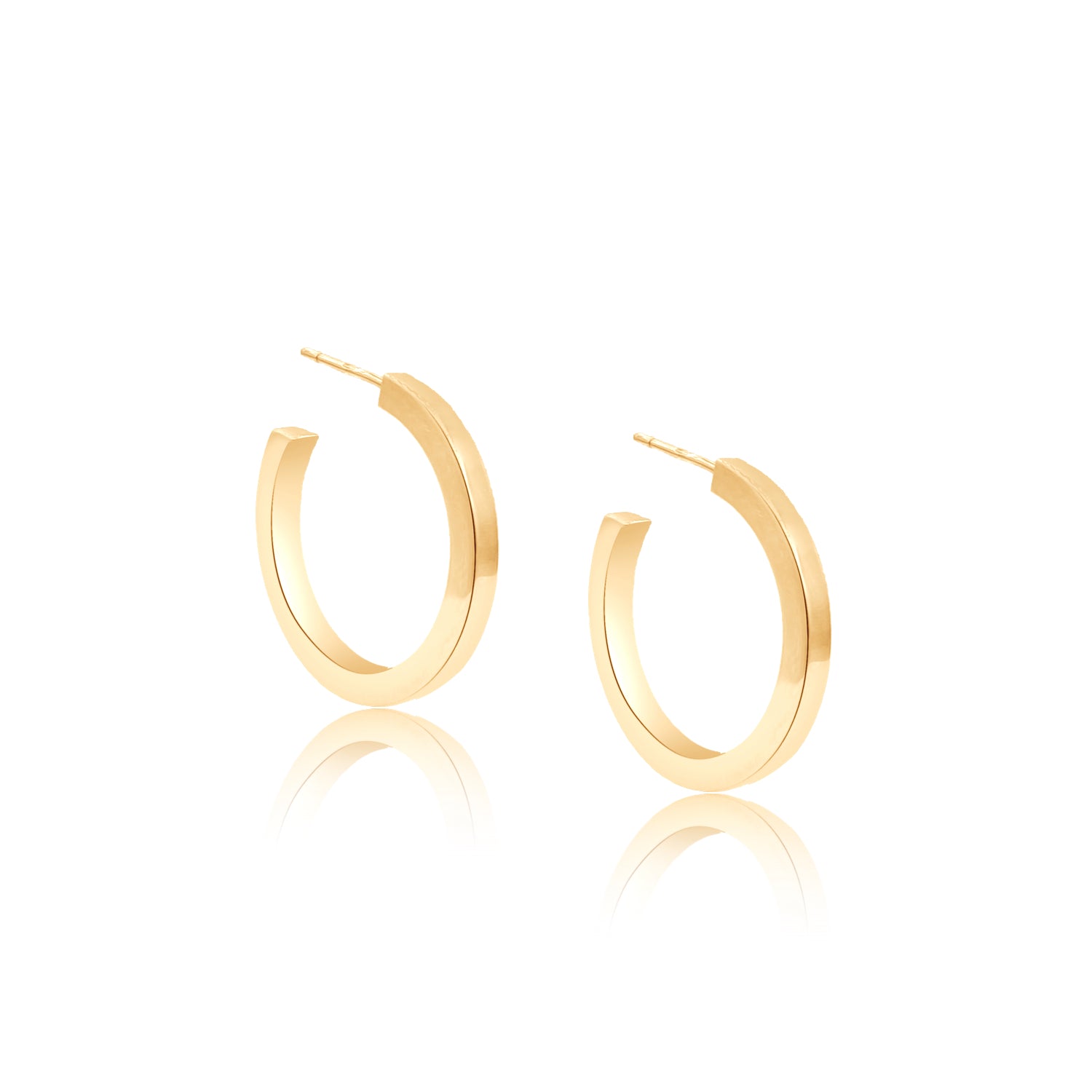 14K Gold Edge Hoops - Designer Earrings - The Ear Stylist