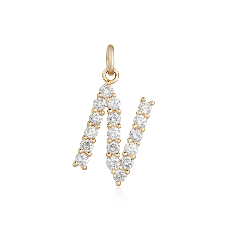 Diamond Initial Charm - Gold & Diamond Charms - EarStylist by Jo Nayor