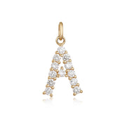 Diamond Initial Charm - Gold & Diamond Charms - EarStylist by Jo Nayor