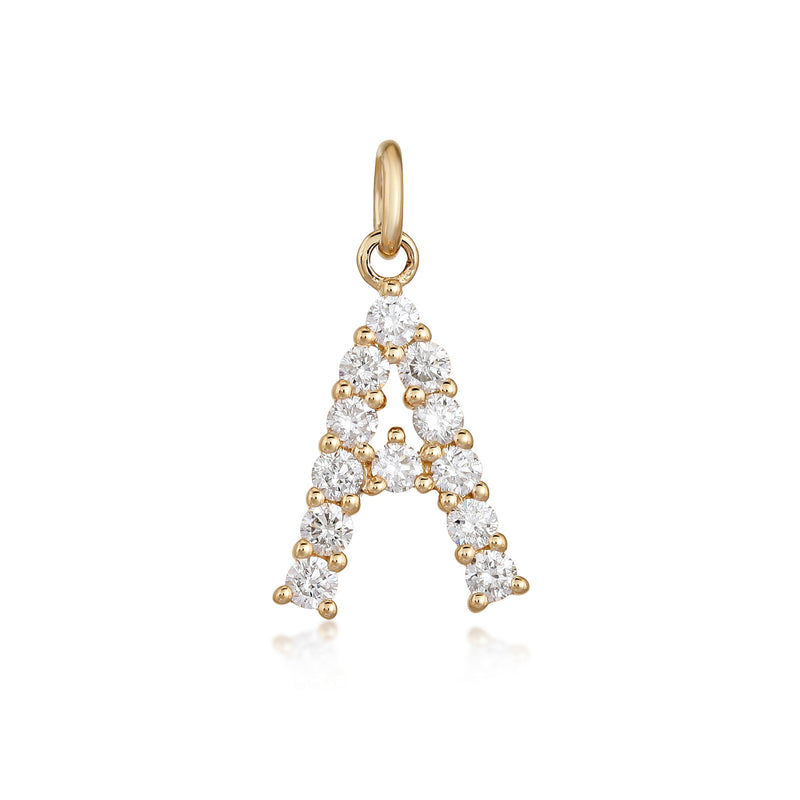 Diamond Initial Charm - Gold & Diamond Charms - EarStylist by Jo Nayor