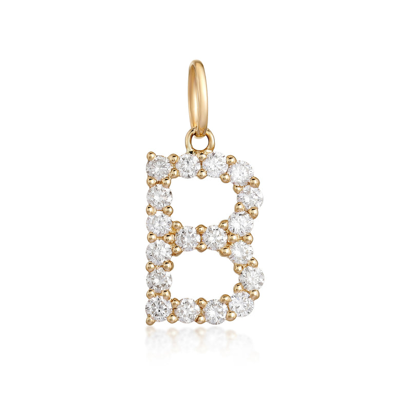 Diamond Initial Charm - Gold & Diamond Charms - EarStylist by Jo Nayor