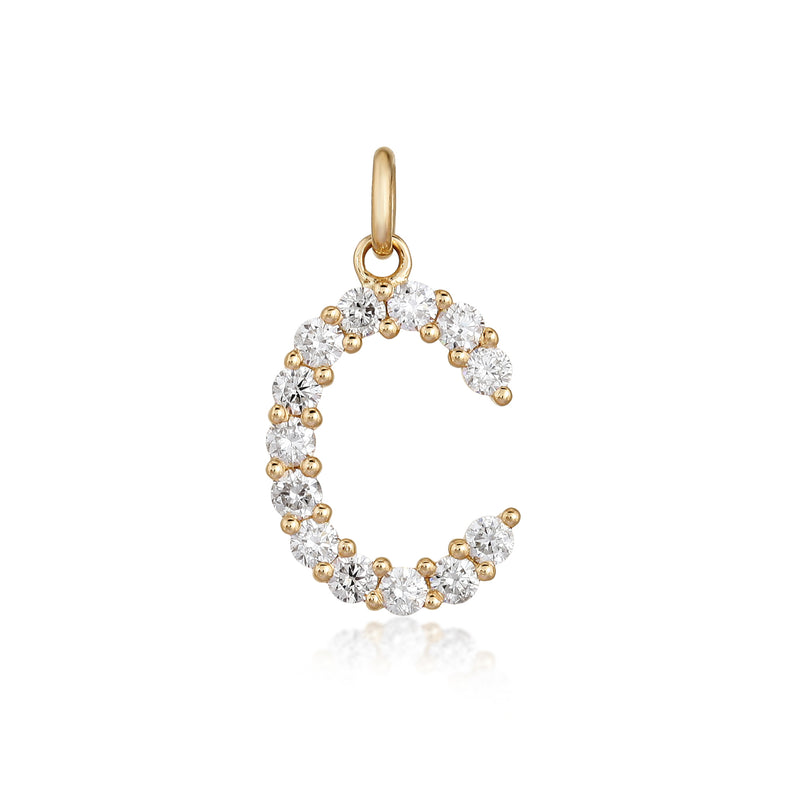 Diamond Initial Charm - Gold & Diamond Charms - EarStylist by Jo Nayor