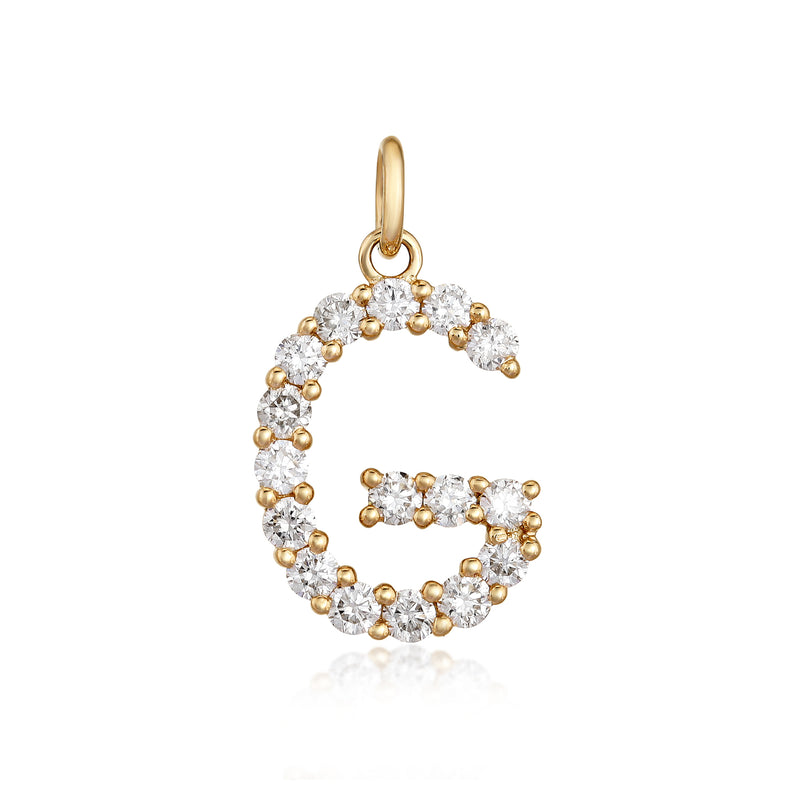 Diamond Initial Charm - Gold & Diamond Charms - EarStylist by Jo Nayor