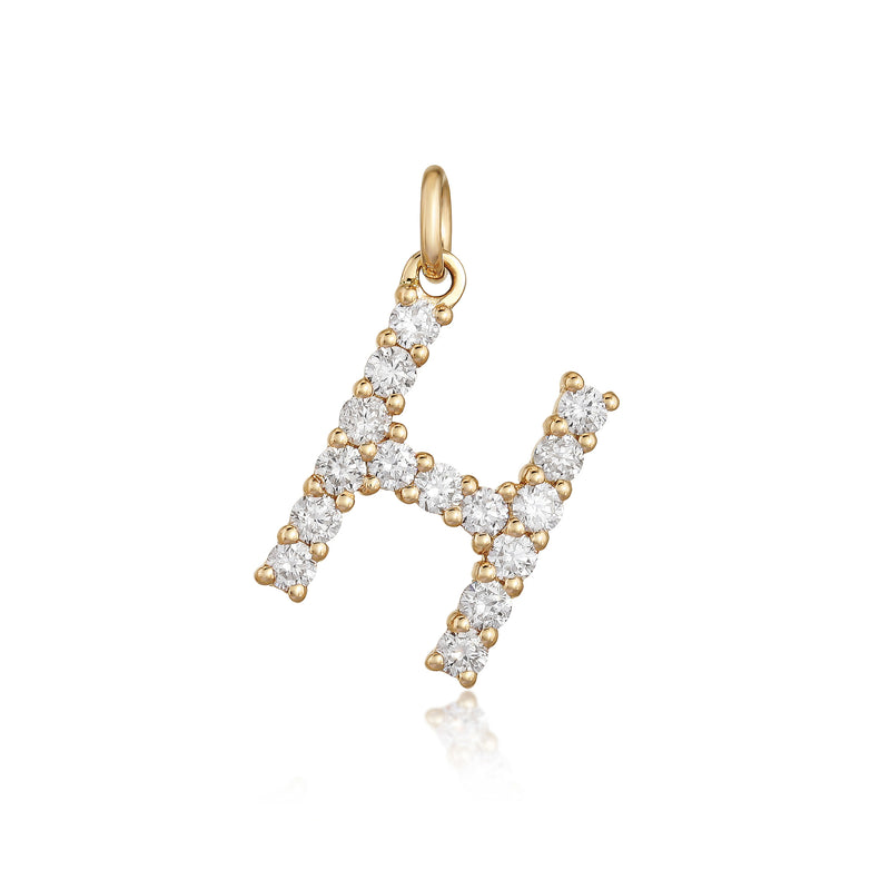 Diamond Initial Charm - Gold & Diamond Charms - EarStylist by Jo Nayor