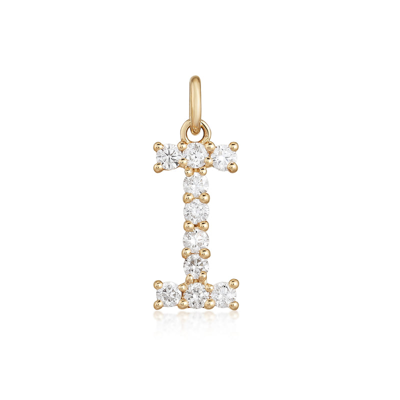 Diamond Initial Charm - Gold & Diamond Charms - EarStylist by Jo Nayor