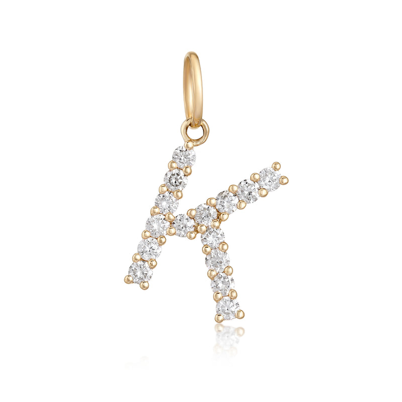 Diamond Initial Charm - Gold & Diamond Charms - EarStylist by Jo Nayor