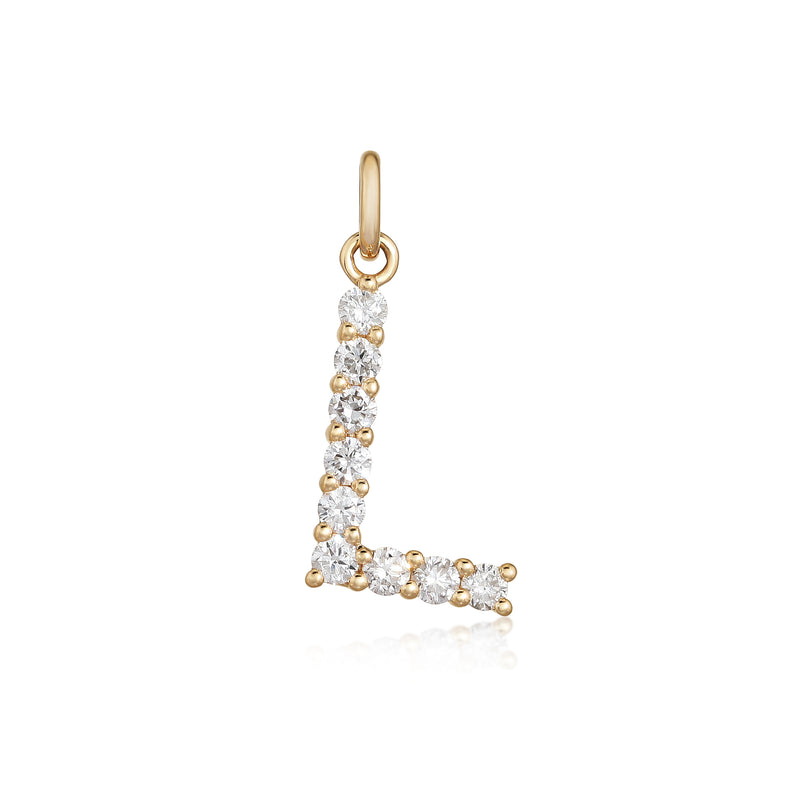 Diamond Initial Charm - Gold & Diamond Charms - EarStylist by Jo Nayor