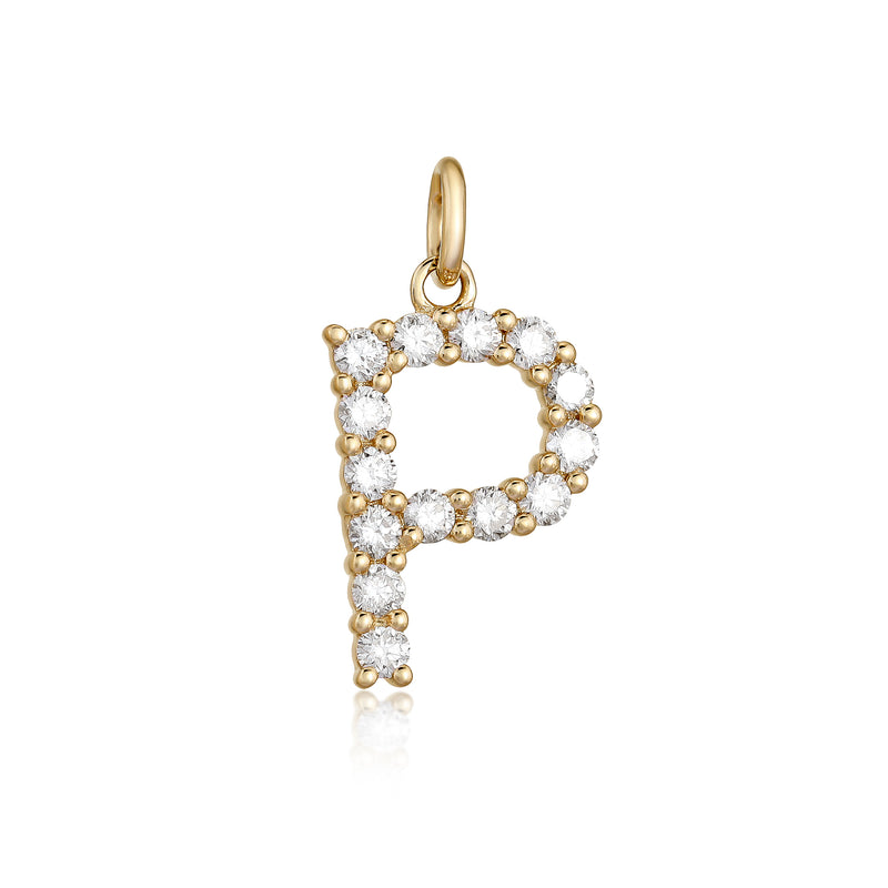 Diamond Initial Charm - Gold & Diamond Charms - EarStylist by Jo Nayor