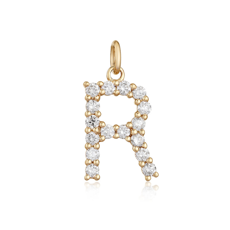 Diamond Initial Charm - Gold & Diamond Charms - EarStylist by Jo Nayor