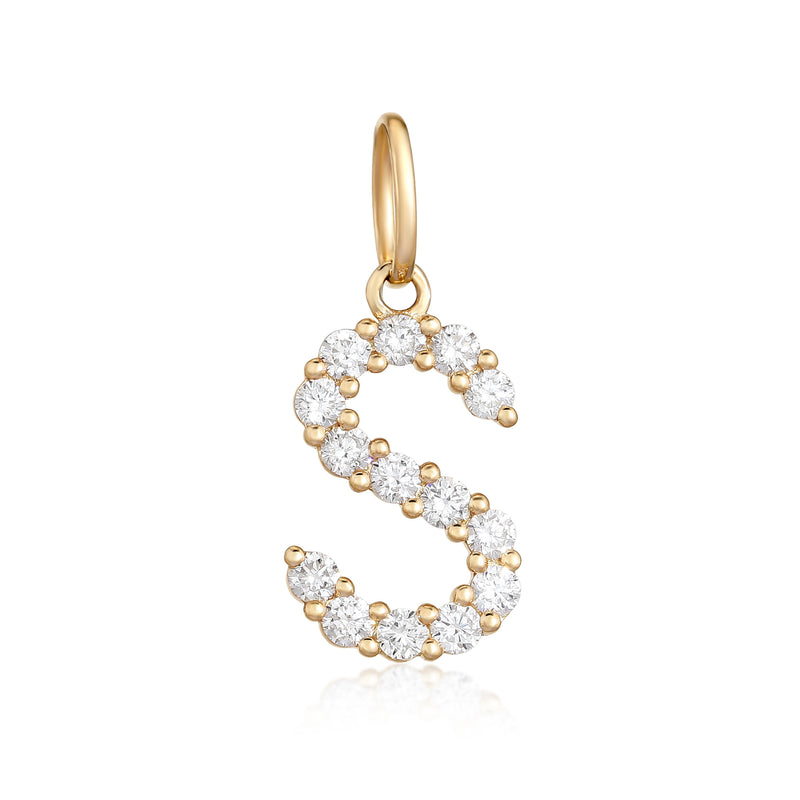 Diamond Initial Charm - Gold & Diamond Charms - EarStylist by Jo Nayor