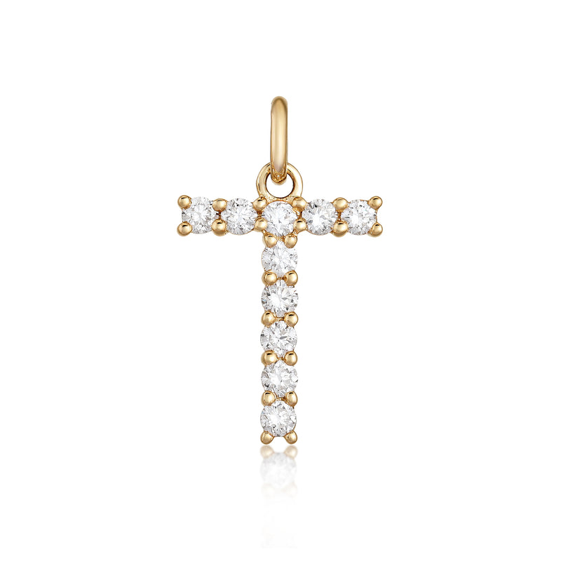 Diamond Initial Charm - Gold & Diamond Charms - EarStylist by Jo Nayor