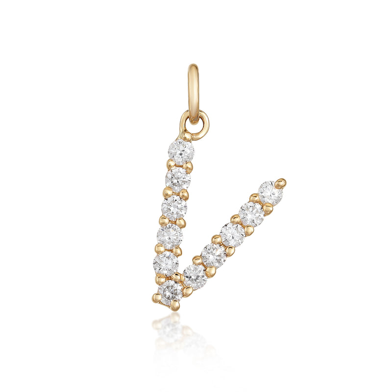 Diamond Initial Charm - Gold & Diamond Charms - EarStylist by Jo Nayor