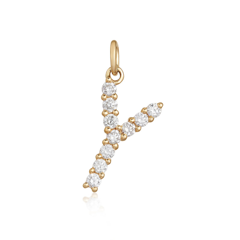 Diamond Initial Charm - Gold & Diamond Charms - EarStylist by Jo Nayor