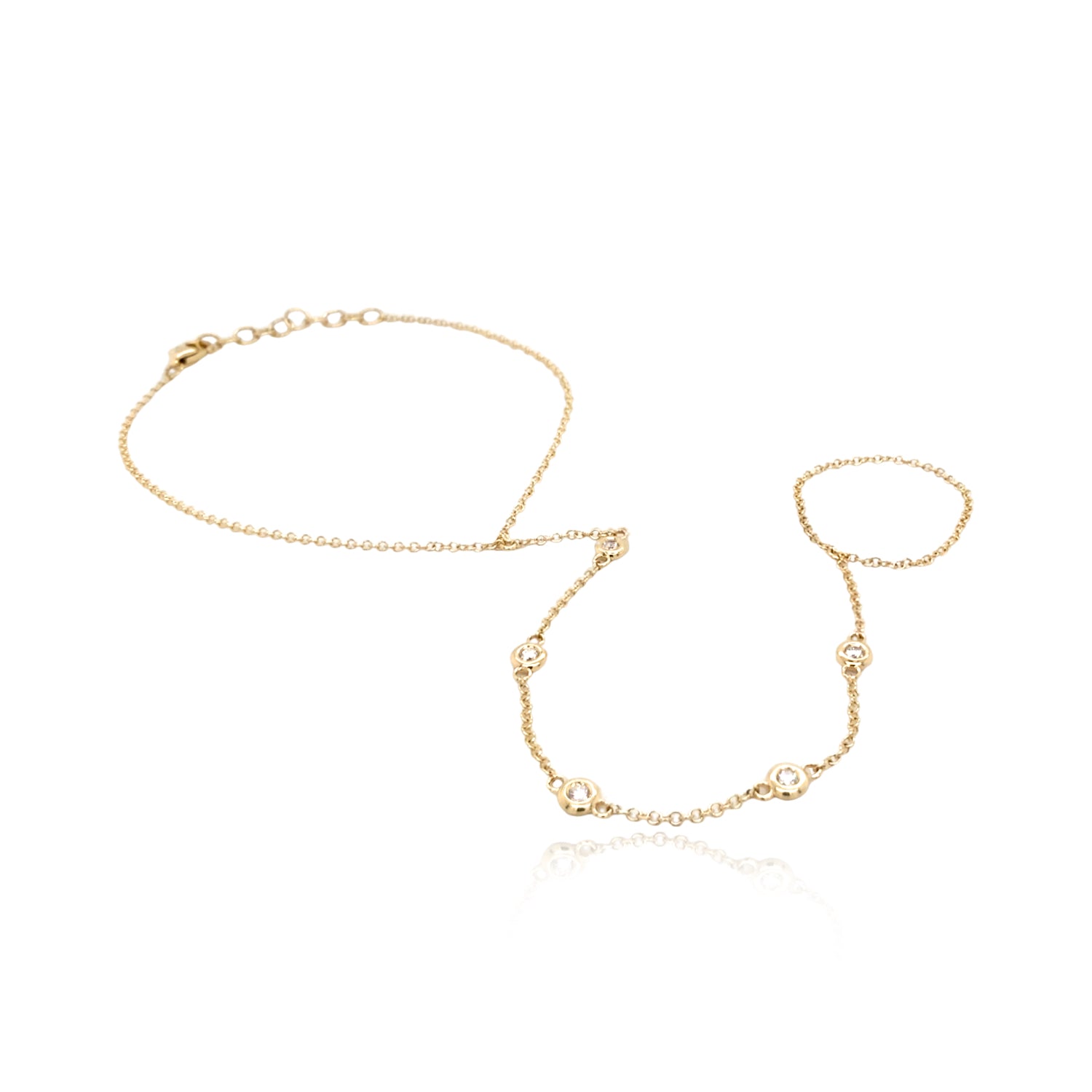 5 Diamond Hand Chain - Designer Hand Chain- Jo Nayor Designs