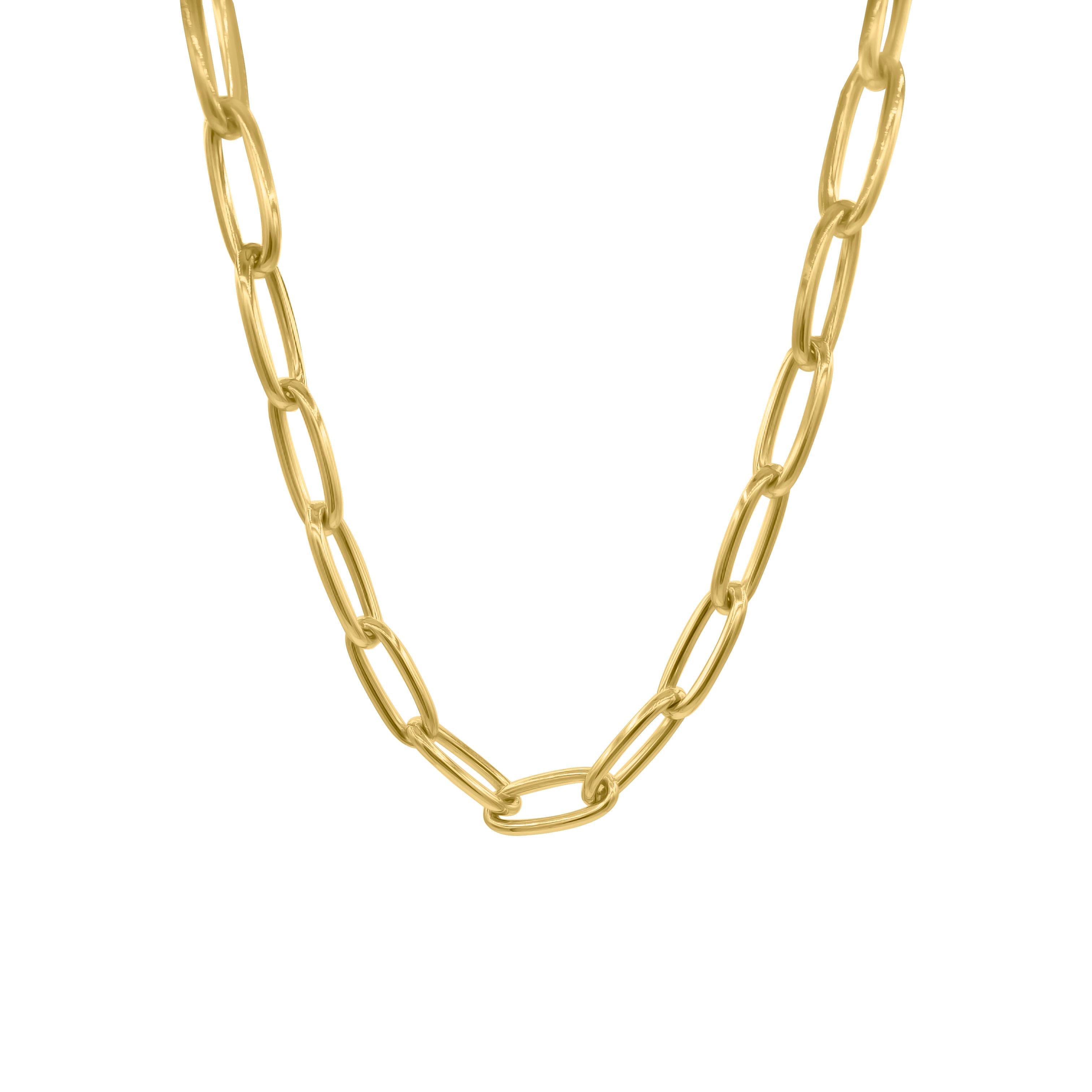 Jumbo 14K Gold Oval Link Necklace
