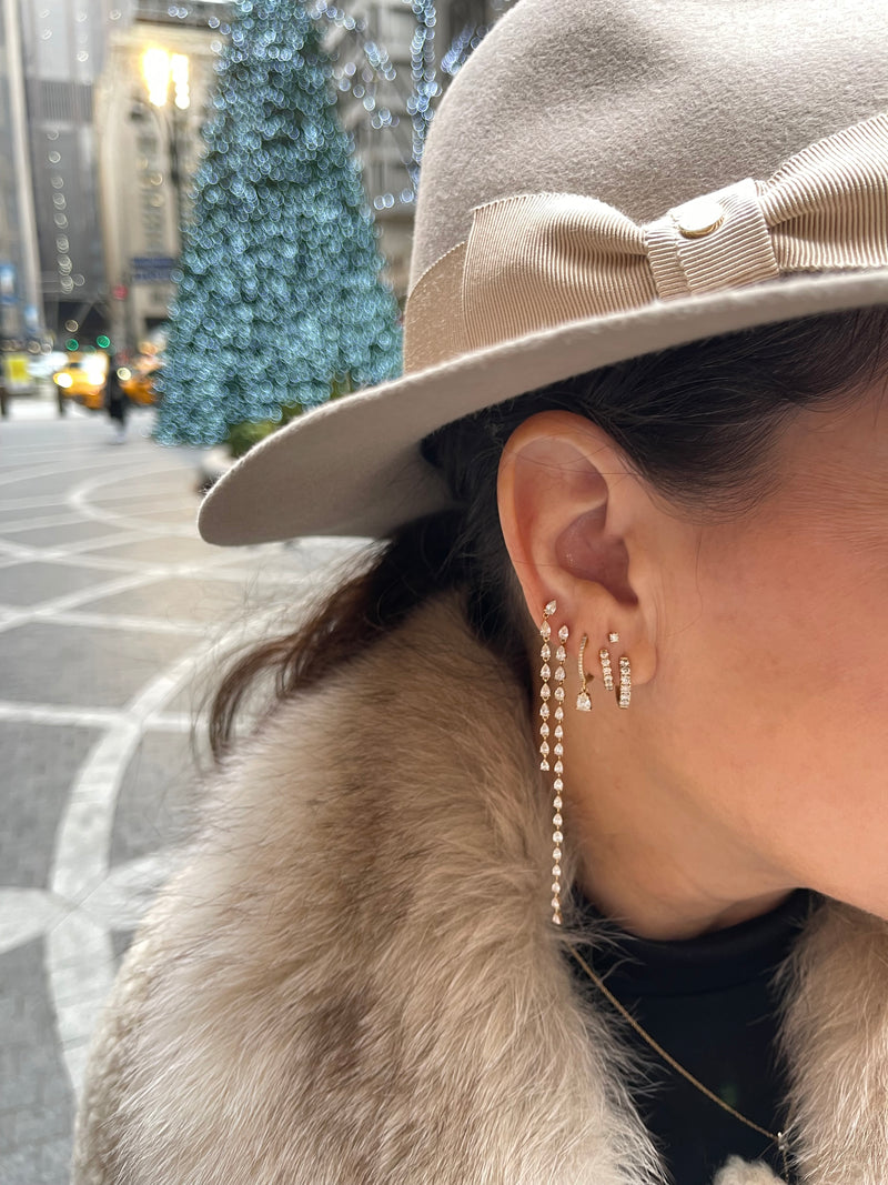 3" Pear Diamond Duster Earrings