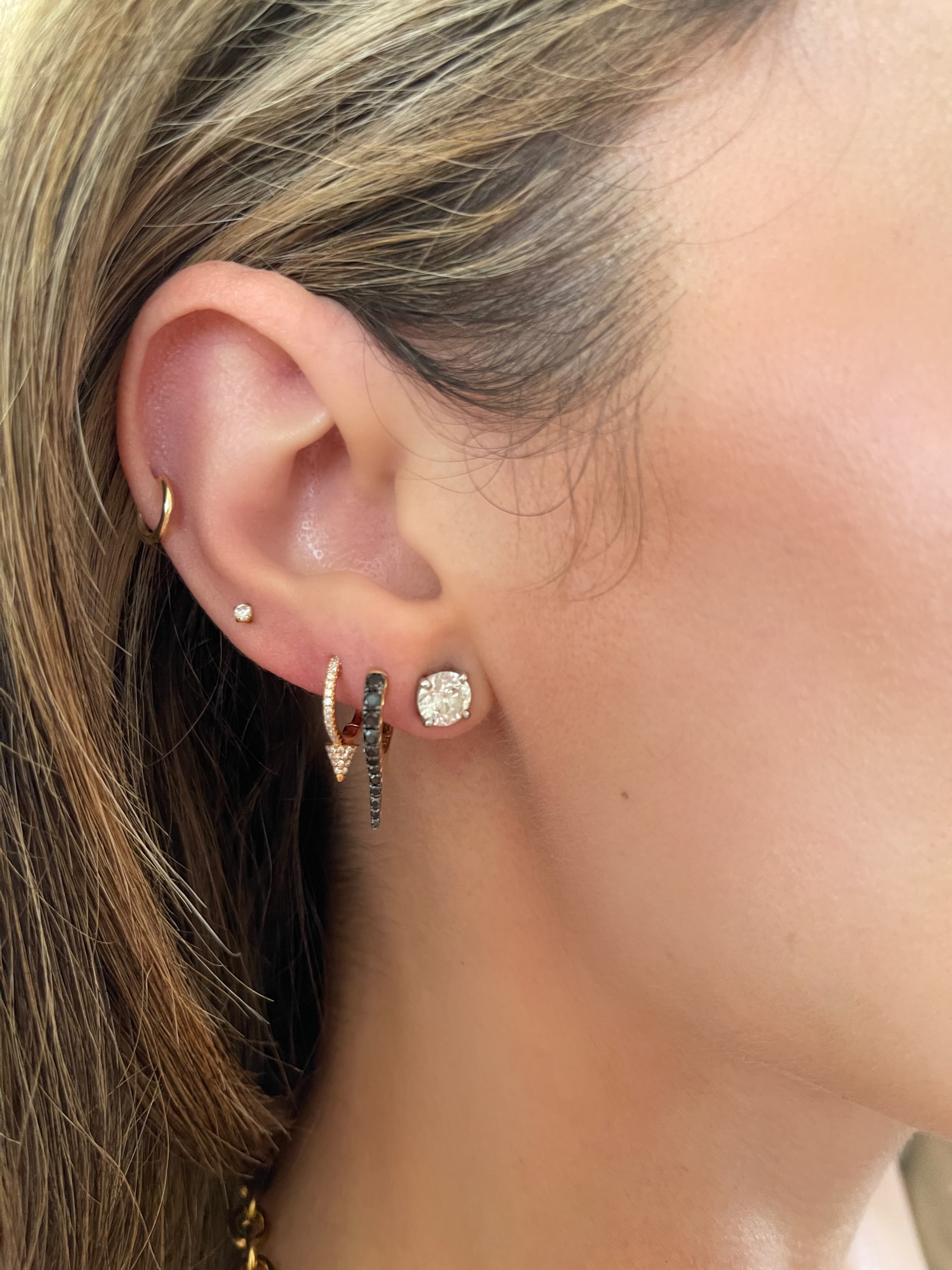 Diamond Spike Huggie Earrings - The Ear Stylist by Jo Nayor