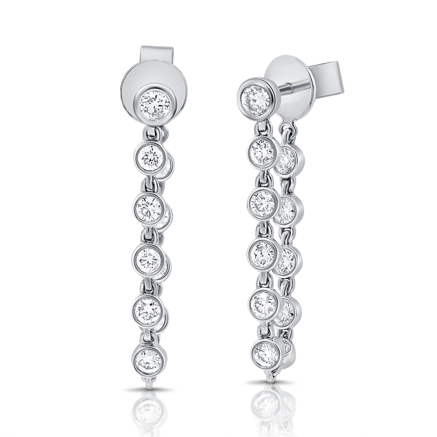 Bezel Diamond Draped Studs