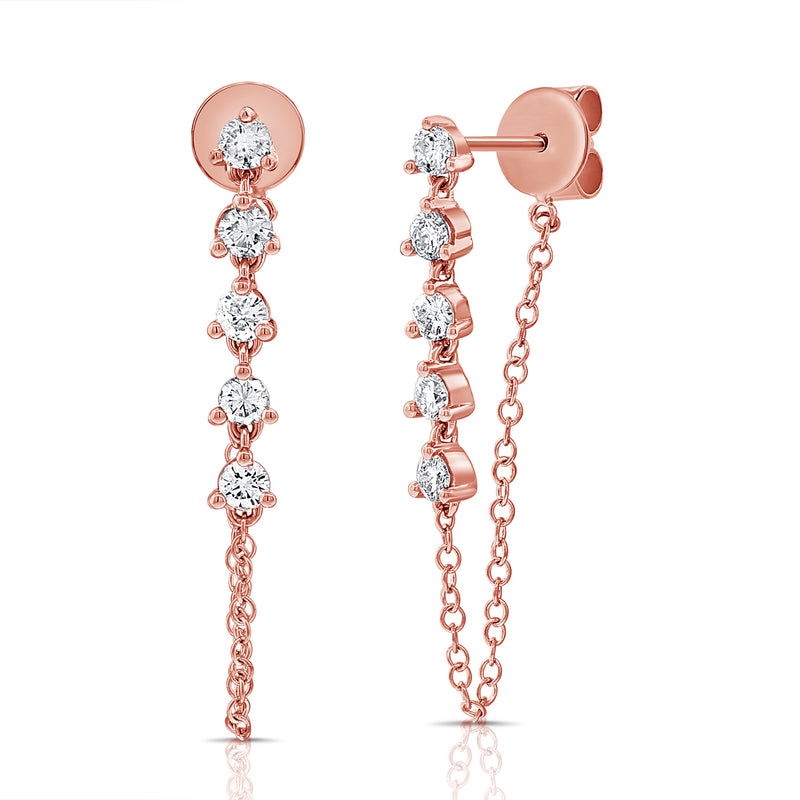 Five Diamond Tethered Earring - Earrings - Ear Stylist by Jo Nayor