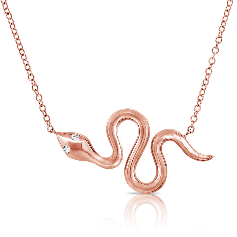 Gold & Diamond Snake Necklace - Designer Necklaces - Jo Nayor Designs