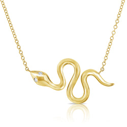 Gold & Diamond Snake Necklace - Designer Necklaces - Jo Nayor Designs