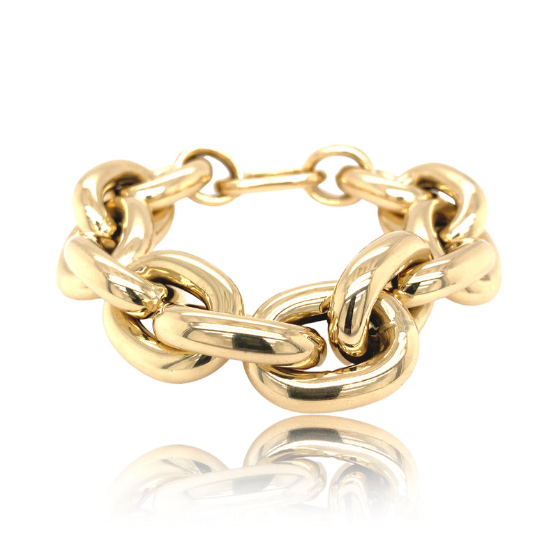 14K Gold Biggie Link Bracelet - Designer Bracelet - Jo Nayor Designs