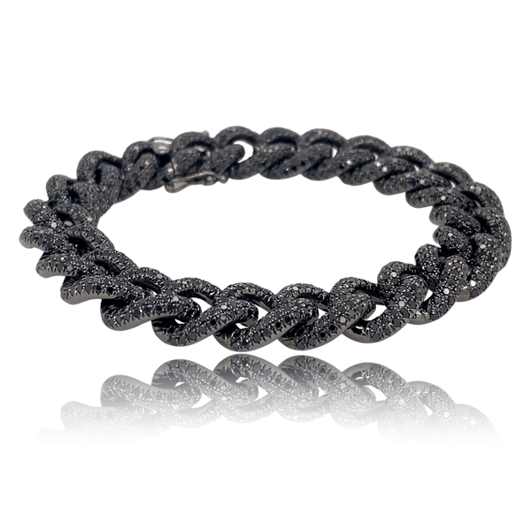 Black Diamond Curb Link Bracelet - Fine Jewelry - Jo Nayor Designs
