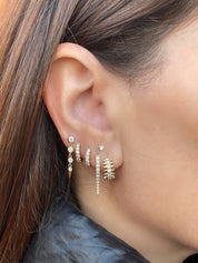 Sol Spike Diamond Huggie Earrings