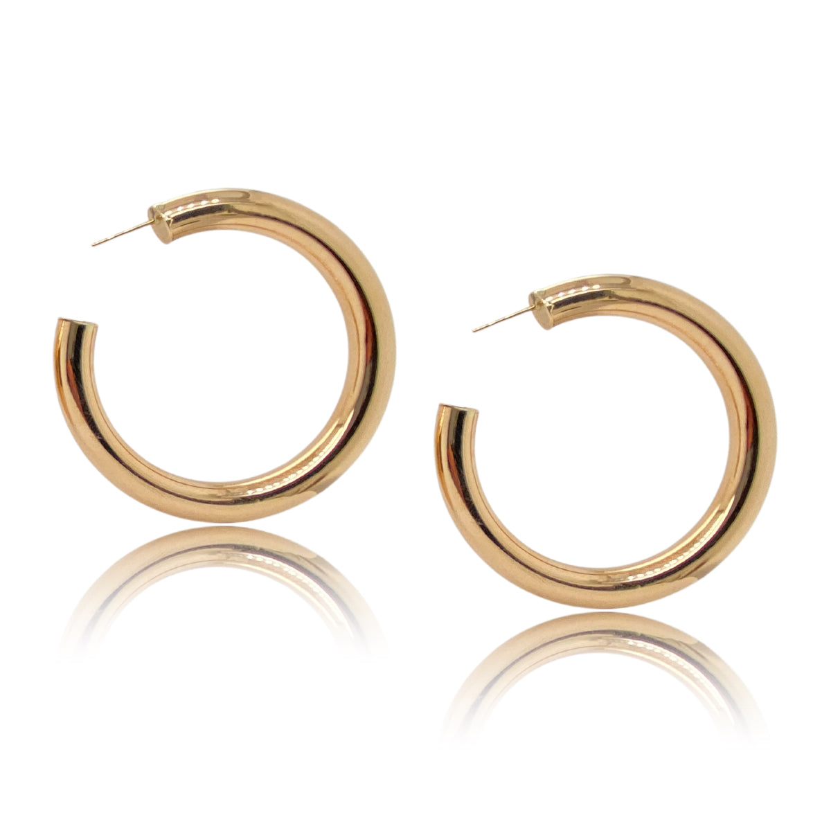 14K Gold Chunky Hoops