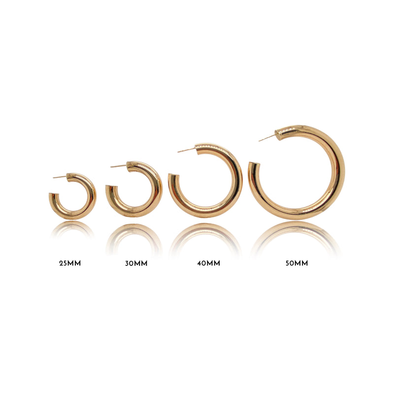 14K Gold Chunky Hoops - Designer Earrings - The EarStylist