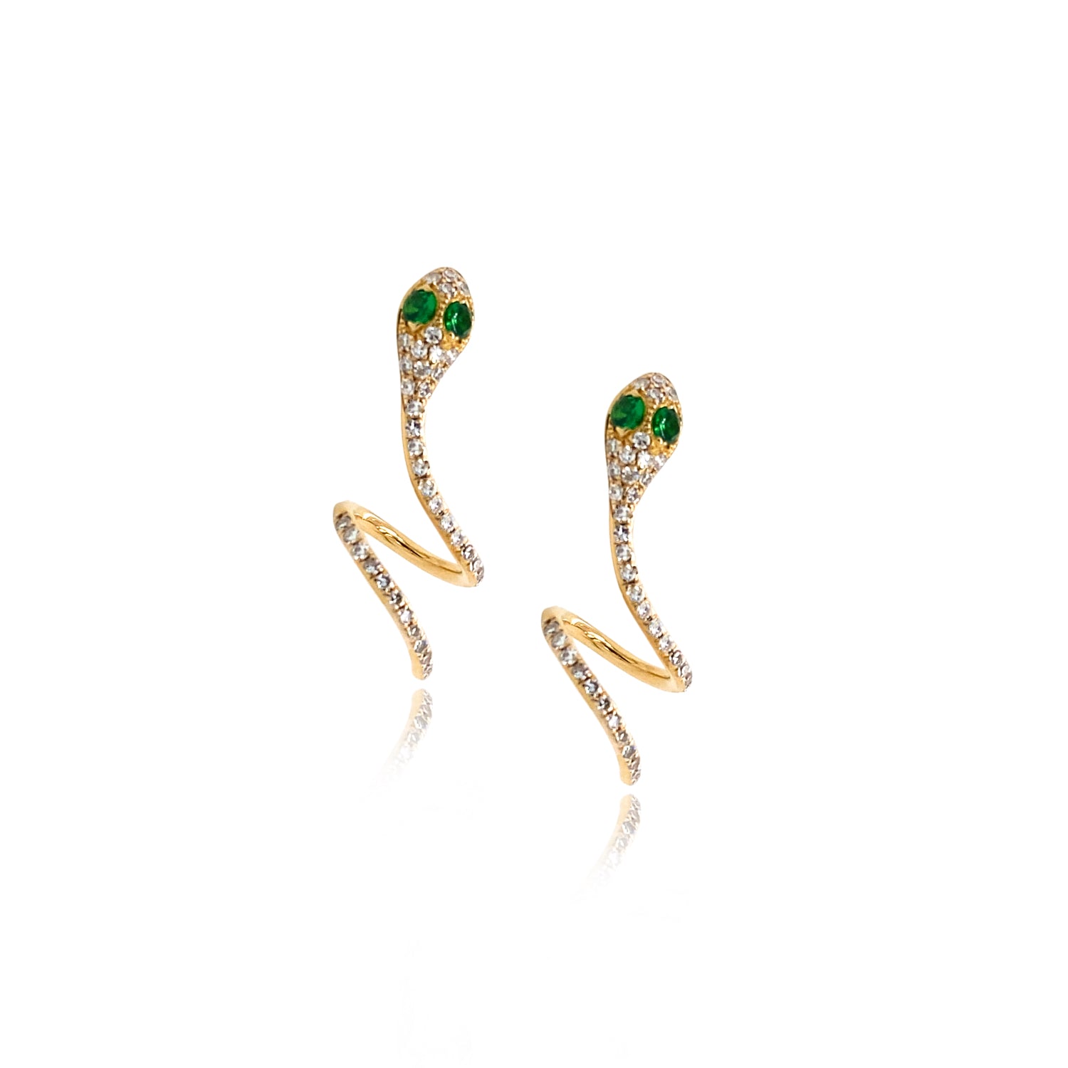 
Diamond Snake Coil Earrings - Diamond Earrings - The Ear Stylist