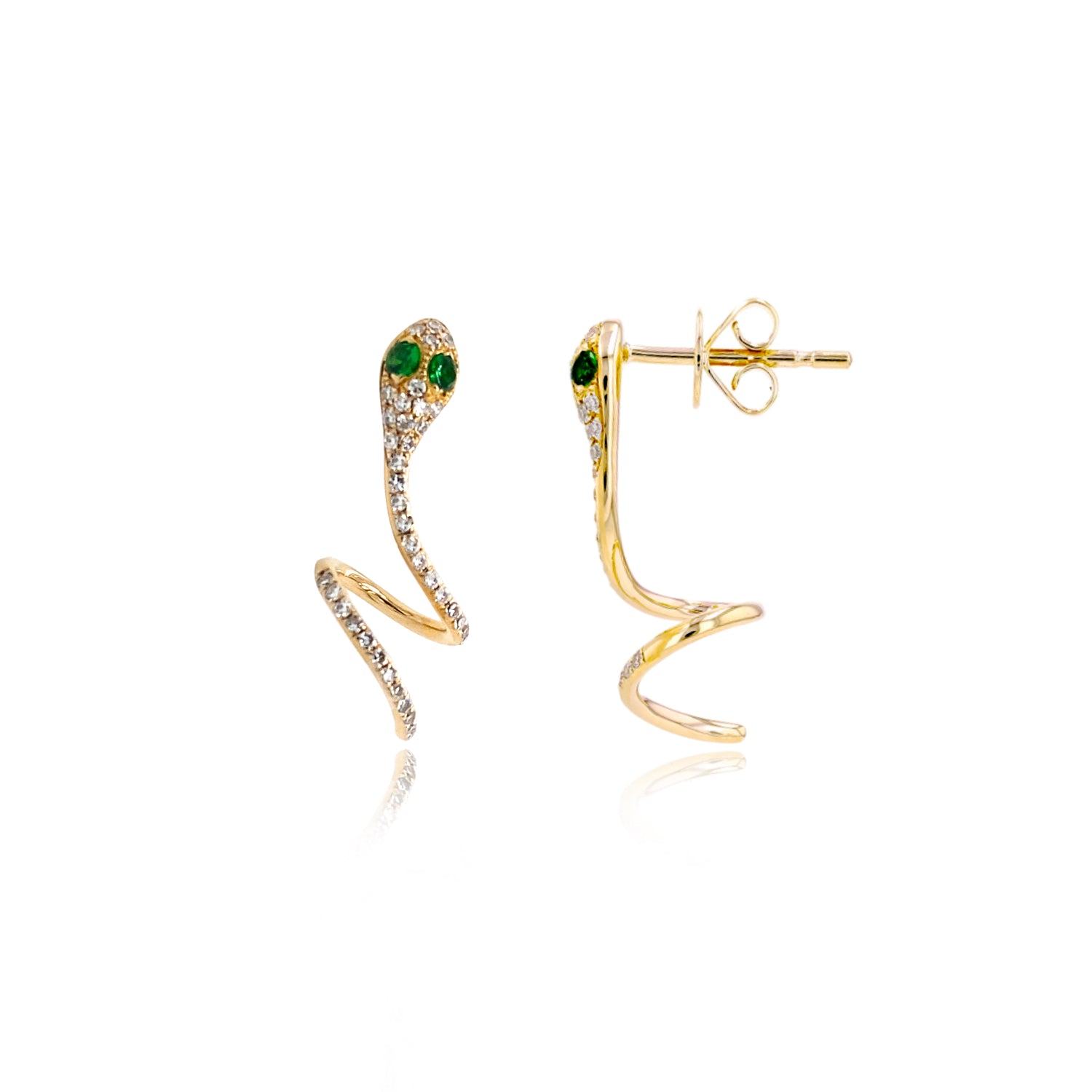 
Diamond Snake Coil Earrings - Diamond Earrings - The Ear Stylist