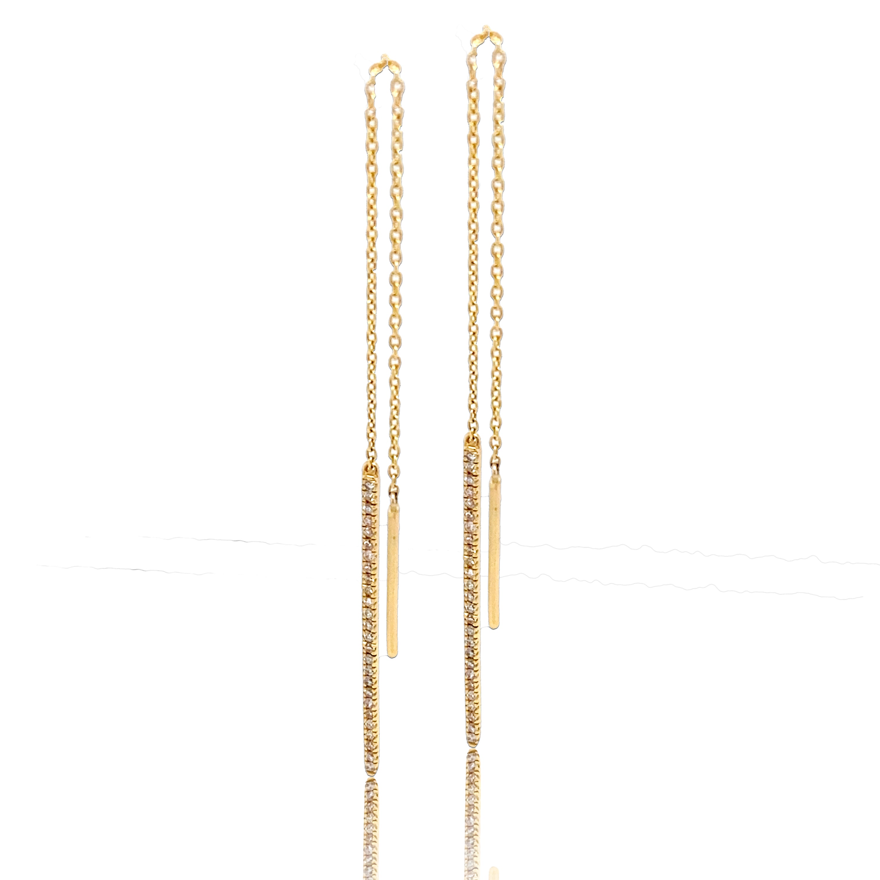  Diamond Bar Threader Earrings - Earrings - The Ear Stylist by Jo Nayor