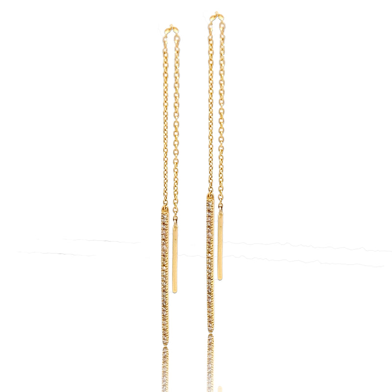  Diamond Bar Threader Earrings - Earrings - The Ear Stylist by Jo Nayor