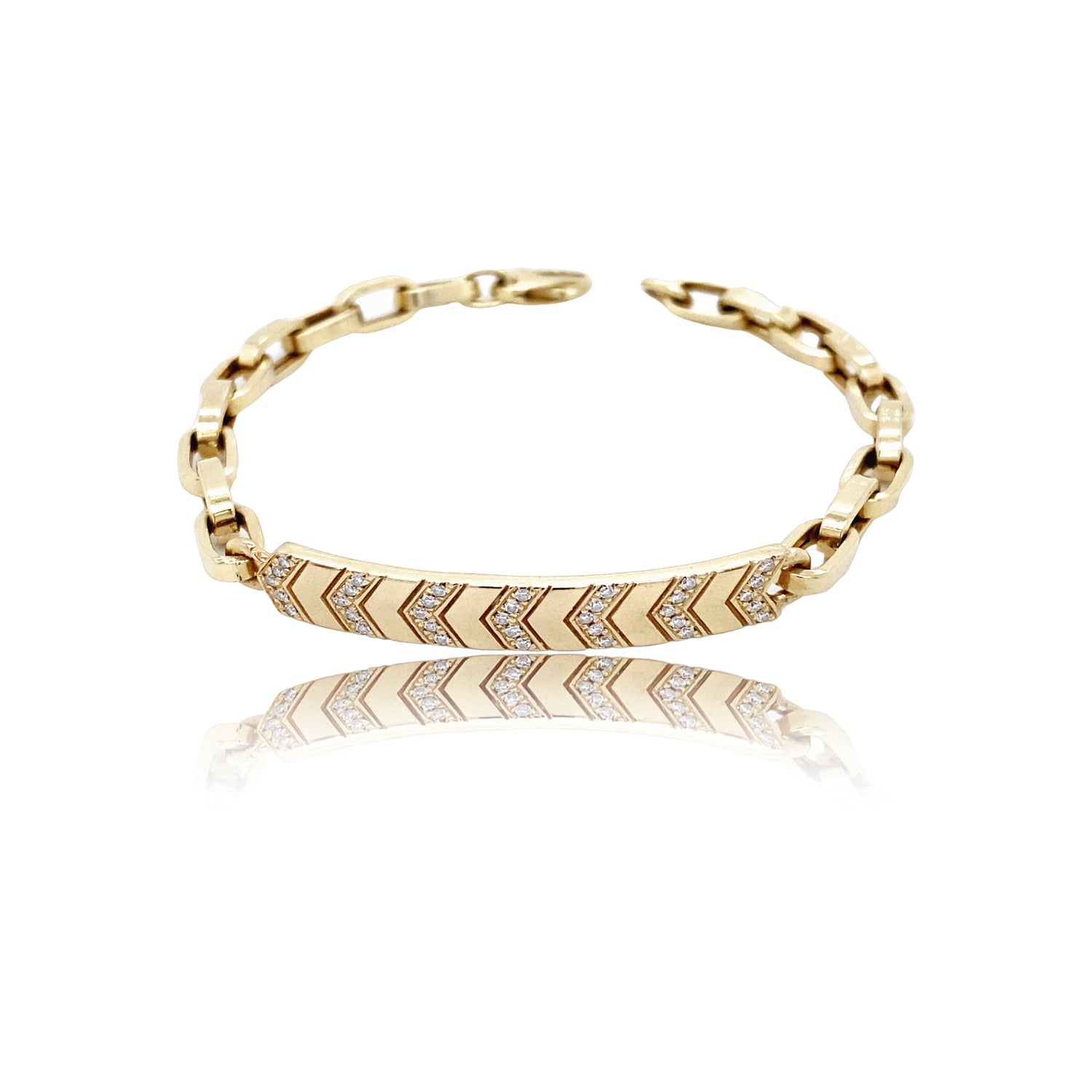 Diamond Chevron Link ID Bracelet - Designer Bracelet - The Ear Stylist